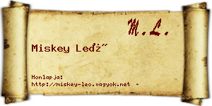 Miskey Leó névjegykártya